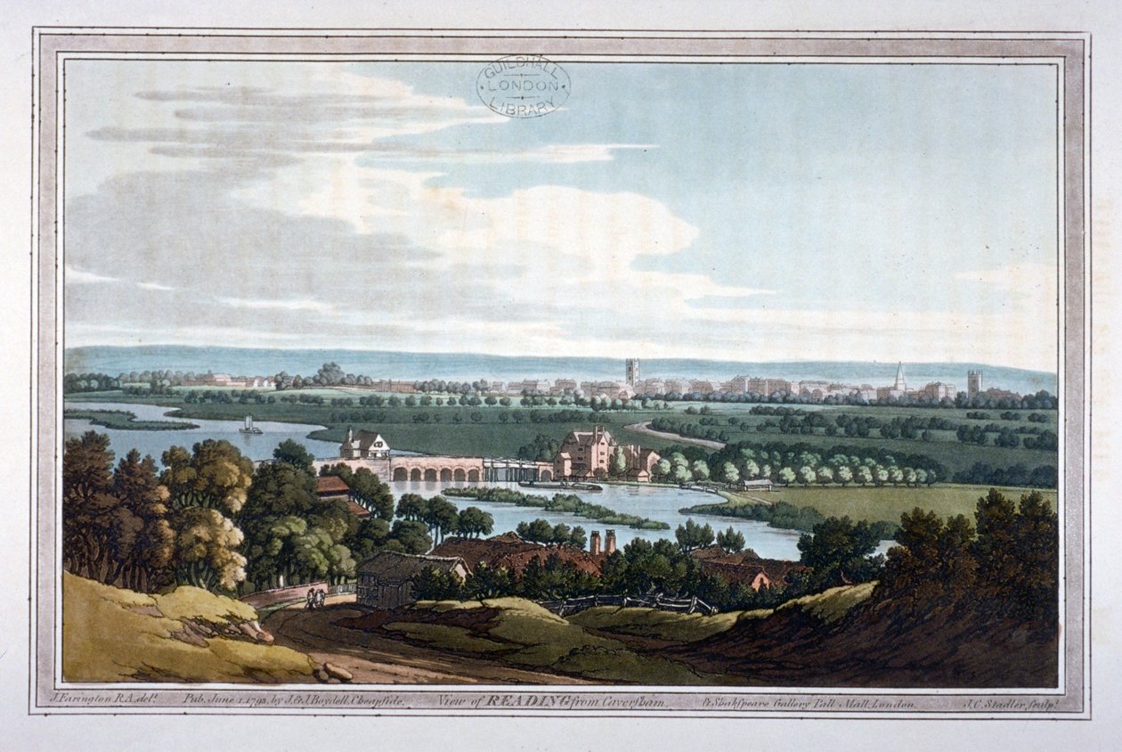 منظر للقراءة من Caversham ، Berkshire ، 1793 بواسطة جوزيف قسطنطين ستادلر