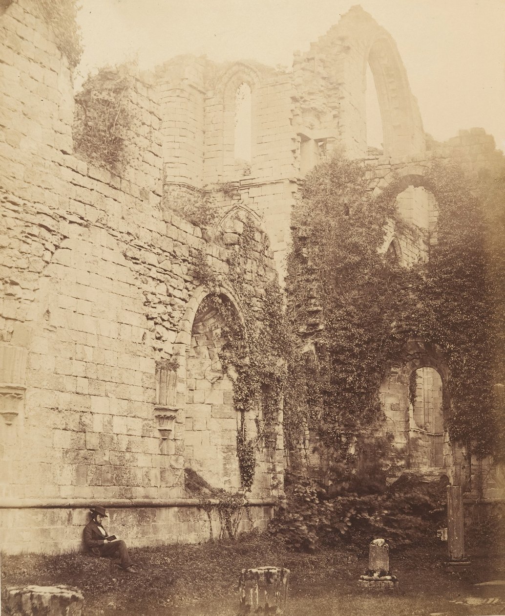دير النوافير. داخل بيت الفصل ، 1850. بواسطة جوزيف كوندال