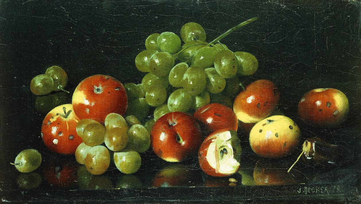 لا تزال الحياة مع Crabapples والعنب ، بواسطة جوزيف ديكر