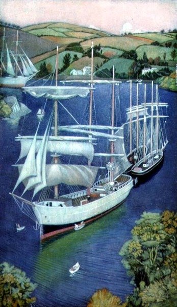 Brigs at Fowey ، كورنوال بواسطة جوزيف إدوارد سوثال