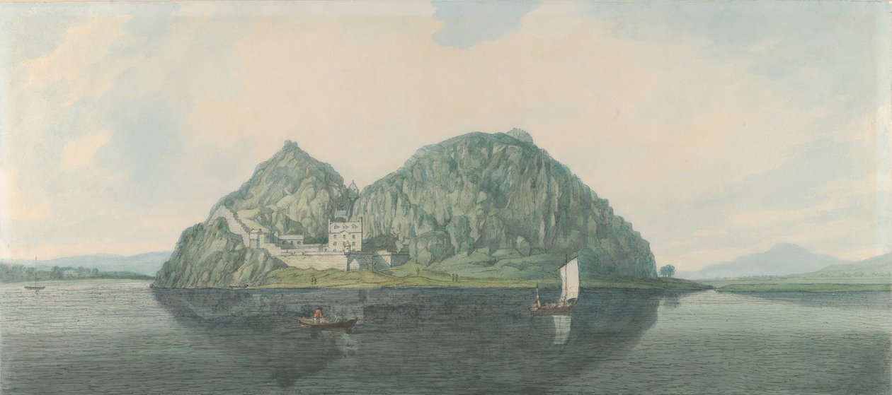 صخرة دمبارتون من الجنوب ، 1788. بواسطة جوزيف فارينجتون