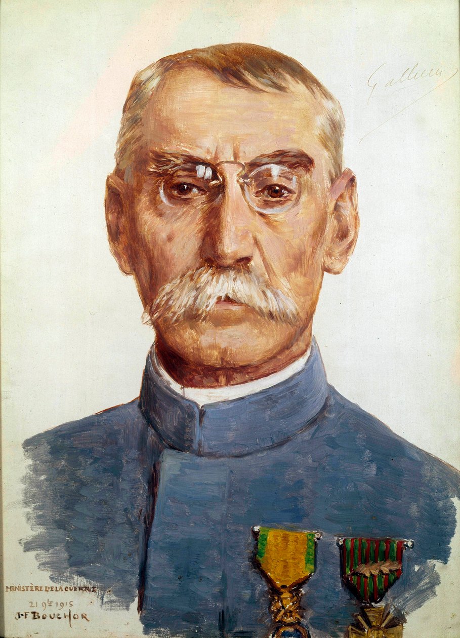 الحرب العالمية الأولى (1914-1918): "صورة شخصية لماريشال جوزيف سيمون جالياني (1849-1916)" لوحة لجوزيف فيليكس بوشر (1853-1937) 1915 صن. 0،33 × 0،24 م بواسطة جوزيف فيليكس بوشور