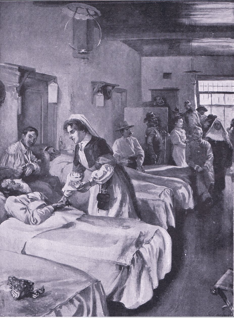 سجناء البوير في مستشفى القصر في سيمونستاون ، توضيح من بعد بريتوريا: حرب العصابات ، 1902 بواسطة جوزيف فينيمور