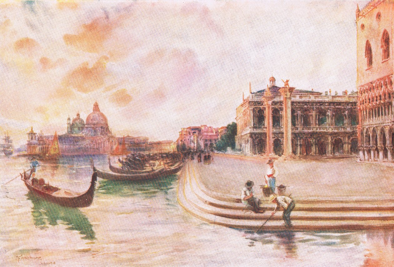ال Molo ، البندقية ، من Hutchinsons Picturesque Europe التي نشرتها Hutchinson & Son ، c.1930 بواسطة جوزيف فينيمور