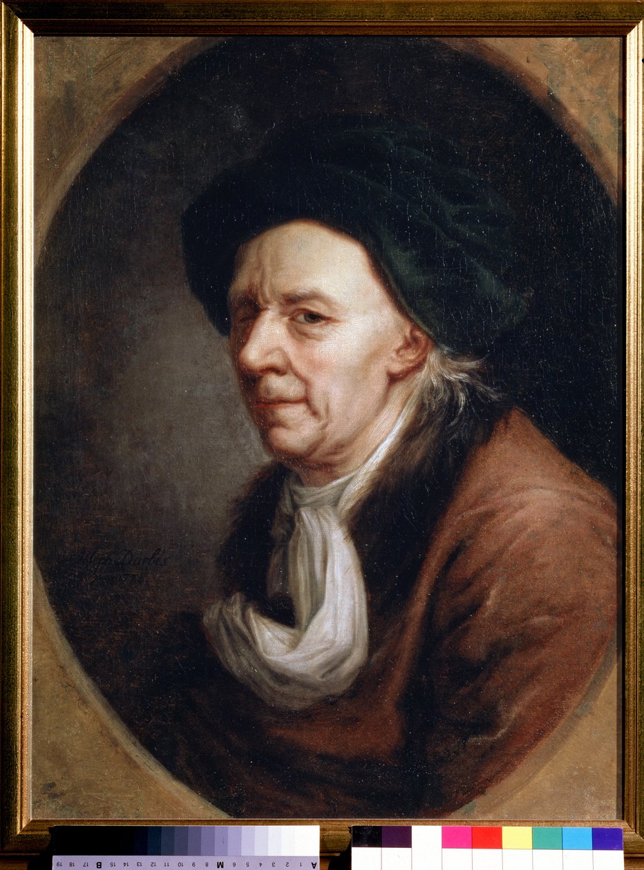 "" صورة لليونارد أويلر (1707-1783) ، عالم رياضيات سويسري "" لوحة رسمها جوزيف فريدريش أوجست داربيس (1747-1810) قاتمة من القرن الثامن عشر 61.3 × 47.3 سم معرض الدولة تريتياكوف ، موسكو ، روسيا بواسطة جوزيف فريدريش أوغست داربيس