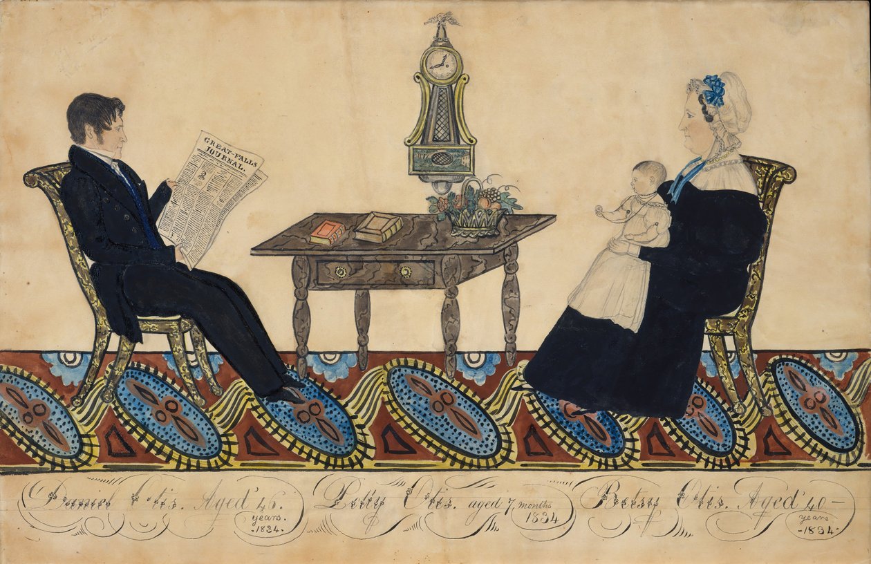 السيد والسيدة دانيال أوتيس والطفل ، 1834. بواسطة جوزيف اتش ديفيس
