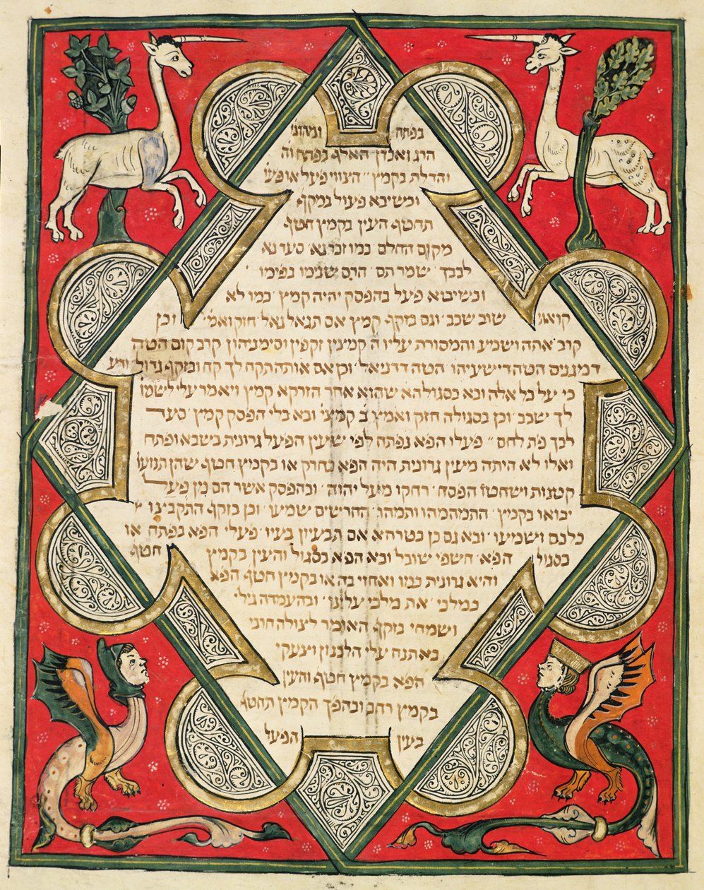 Grotesques ، التوضيح من الكتاب المقدس Cervera اليهودي ، 1299 بواسطة جوزيف ها زرفاتي