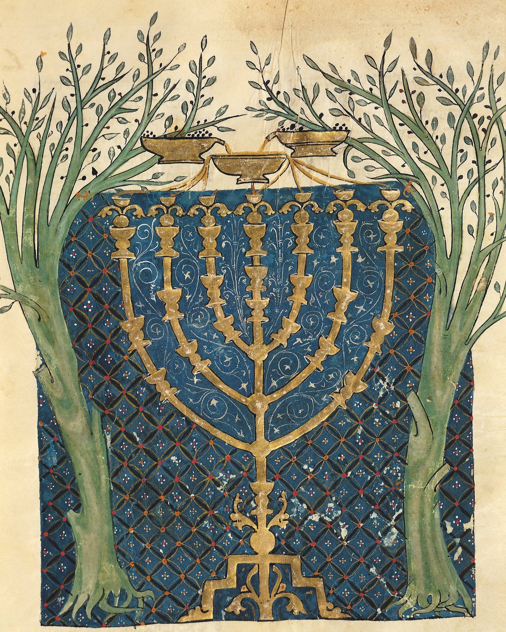 إضاءة الشمعدان ، من الكتاب المقدس سيرفيرا اليهودي ، 1299 بواسطة جوزيف ها زرفاتي