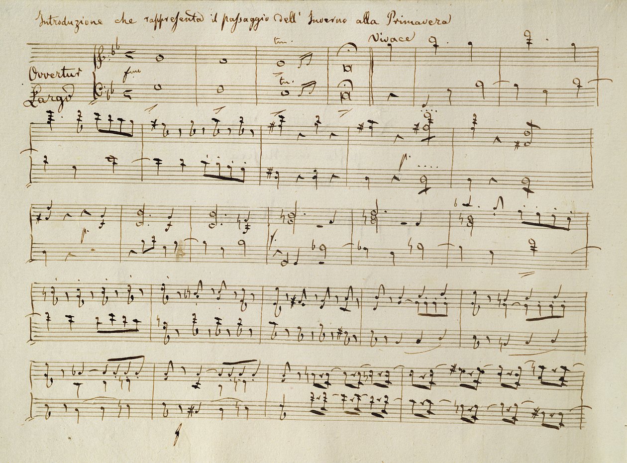 Ouverture من نتيجة "Spring" ، من oratorio "The Seasons" ، تم إجراؤه لأول مرة في أبريل 1801 بواسطة جوزيف هايدن