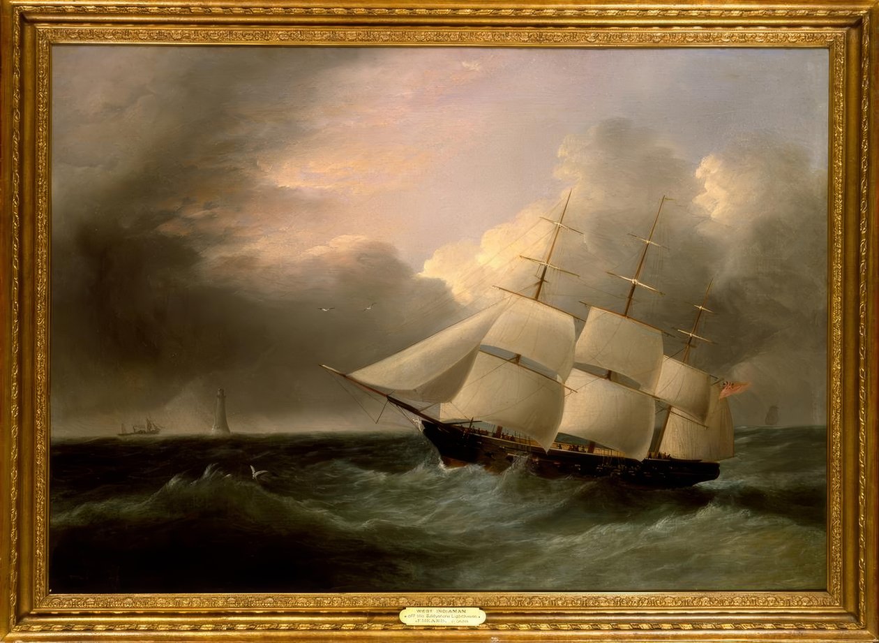 سفينة التاجر غرب الهند - اللوحة بواسطة J.Heard ، 19th C. بواسطة جوزيف هيرد