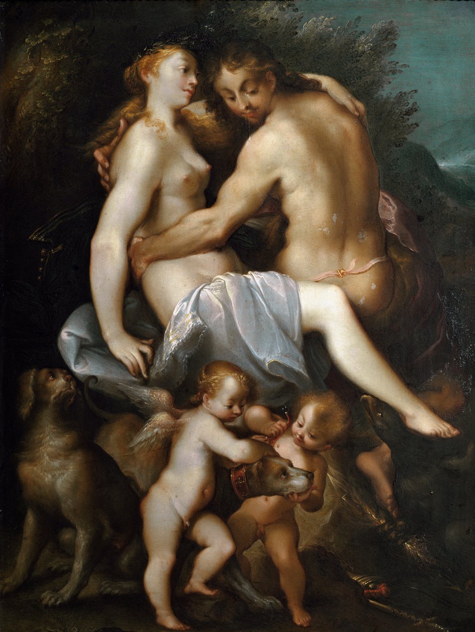 Adonis and Venus رسم جوزيف هاينز يسمى الشيخ بواسطة جوزيف هاينز
