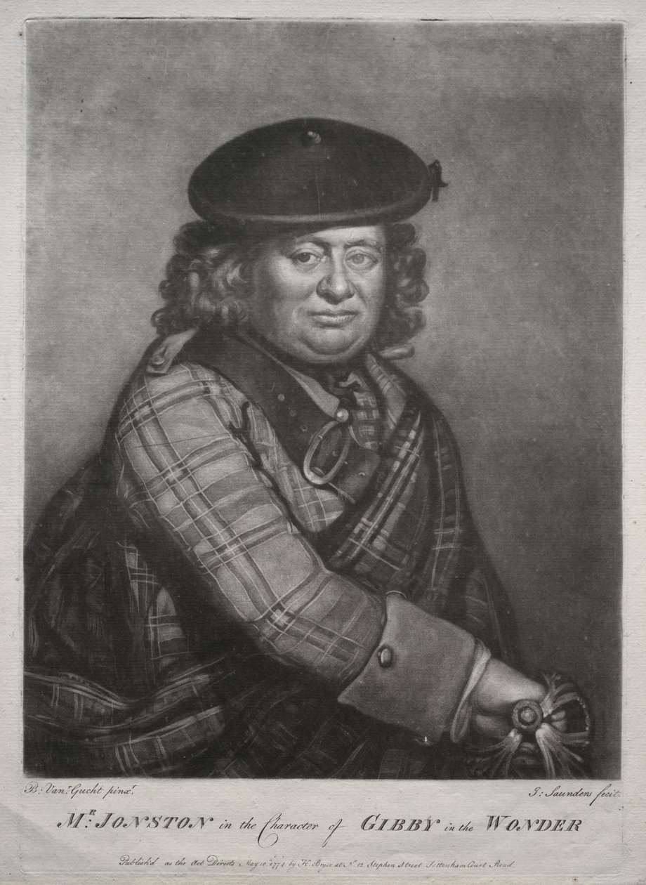 ألكسندر جونستون في شخصية جيببي في The Wonder ، 1774. بواسطة جوزيف سوندرز