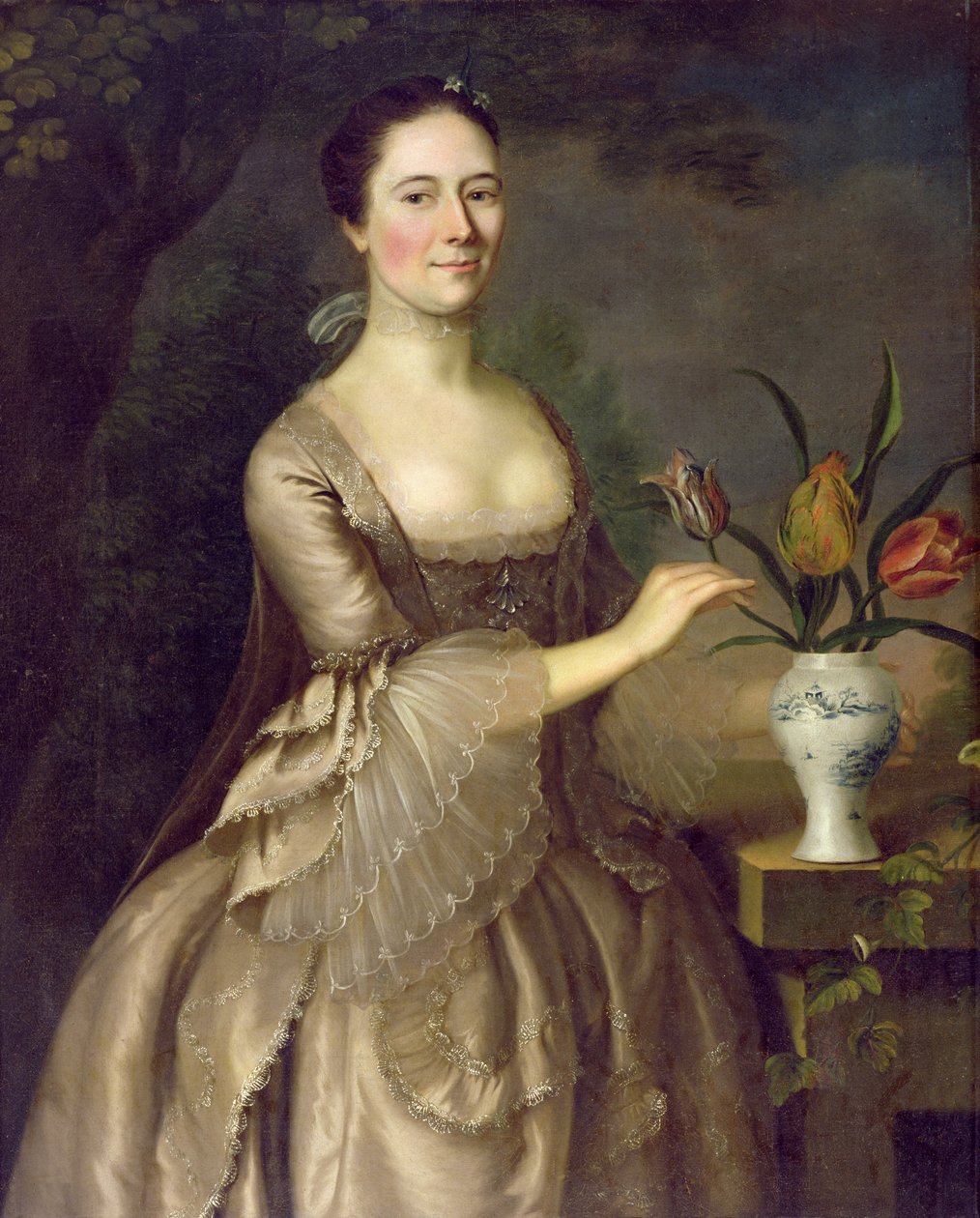 صورة لامرأة (تسمى السيدة دافنبورت) c.1762 بواسطة جوزيف جوناثان بلاكبيرن
