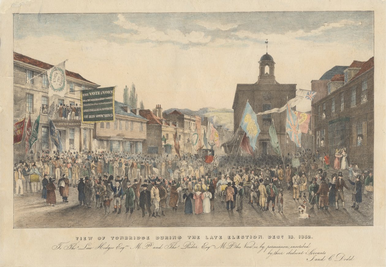 منظر لتونبريدج أثناء الانتخابات المتأخرة ، 18 ديسمبر 1832 بواسطة جوزيف جوشيا دود