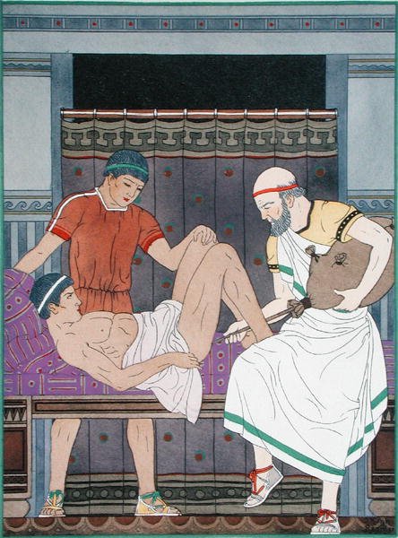 حقنة شرجية ، رسم توضيحي من "الأعمال الكاملة لأبقراط" بواسطة جوزيف كون ريجنير