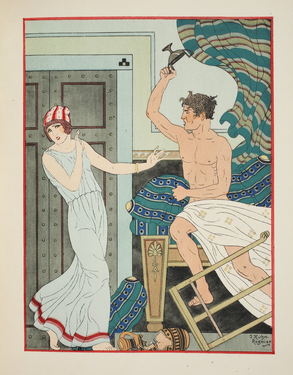 Choleric Rage ، توضيح من "أعمال أبقراط" ، 1934 بواسطة جوزيف كون ريجنير
