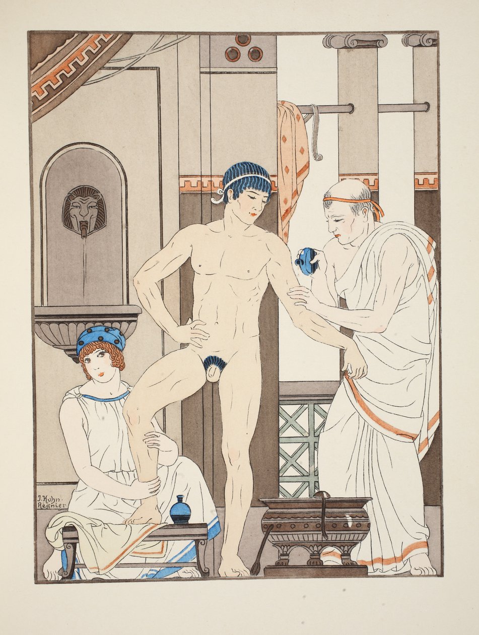 تدليك ، رسم توضيحي من "أعمال أبقراط" ، 1934 بواسطة جوزيف كون ريجنير