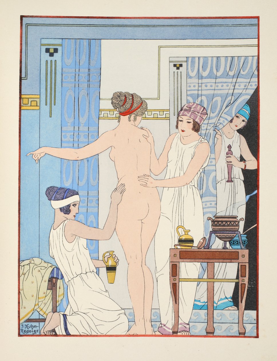 تدليك طبي ، رسم توضيحي من "أعمال أبقراط" ، 1934 بواسطة جوزيف كون ريجنير
