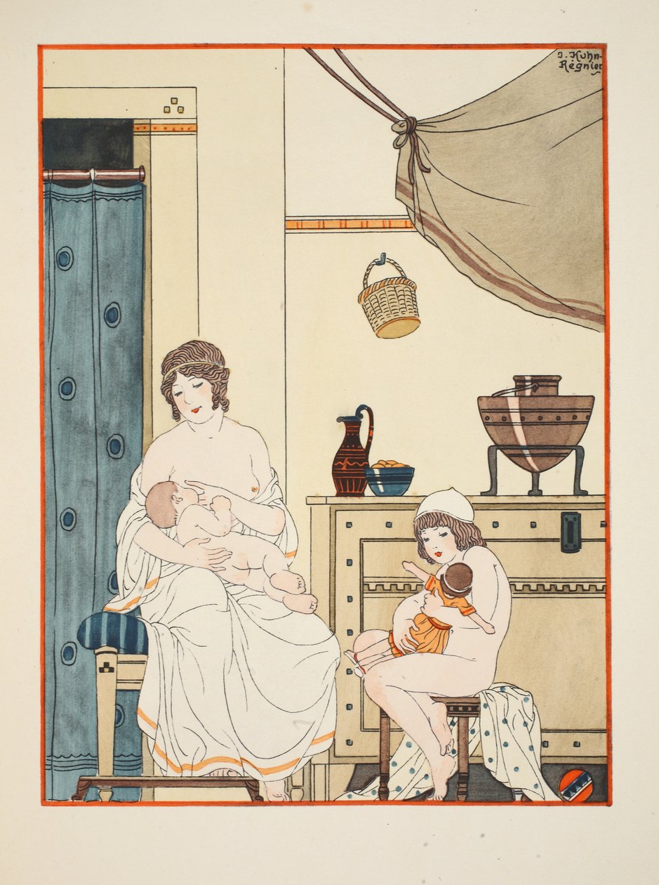 تمريض الأطفال ، رسم توضيحي من "أعمال أبقراط" ، 1934 بواسطة جوزيف كون ريجنير