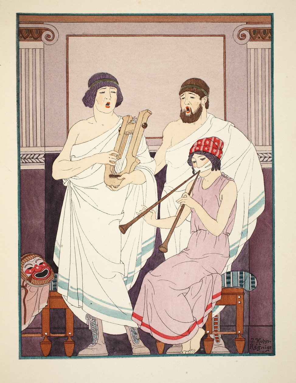 صوت الموسيقى ، رسم توضيحي من "أعمال أبقراط" ، 1934 بواسطة جوزيف كون ريجنير