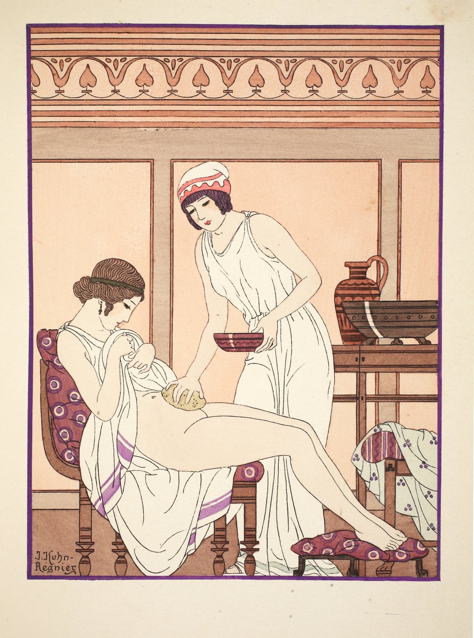 حمام الاسفنج ، رسم توضيحي من "أعمال أبقراط" ، 1934 بواسطة جوزيف كون ريجنير