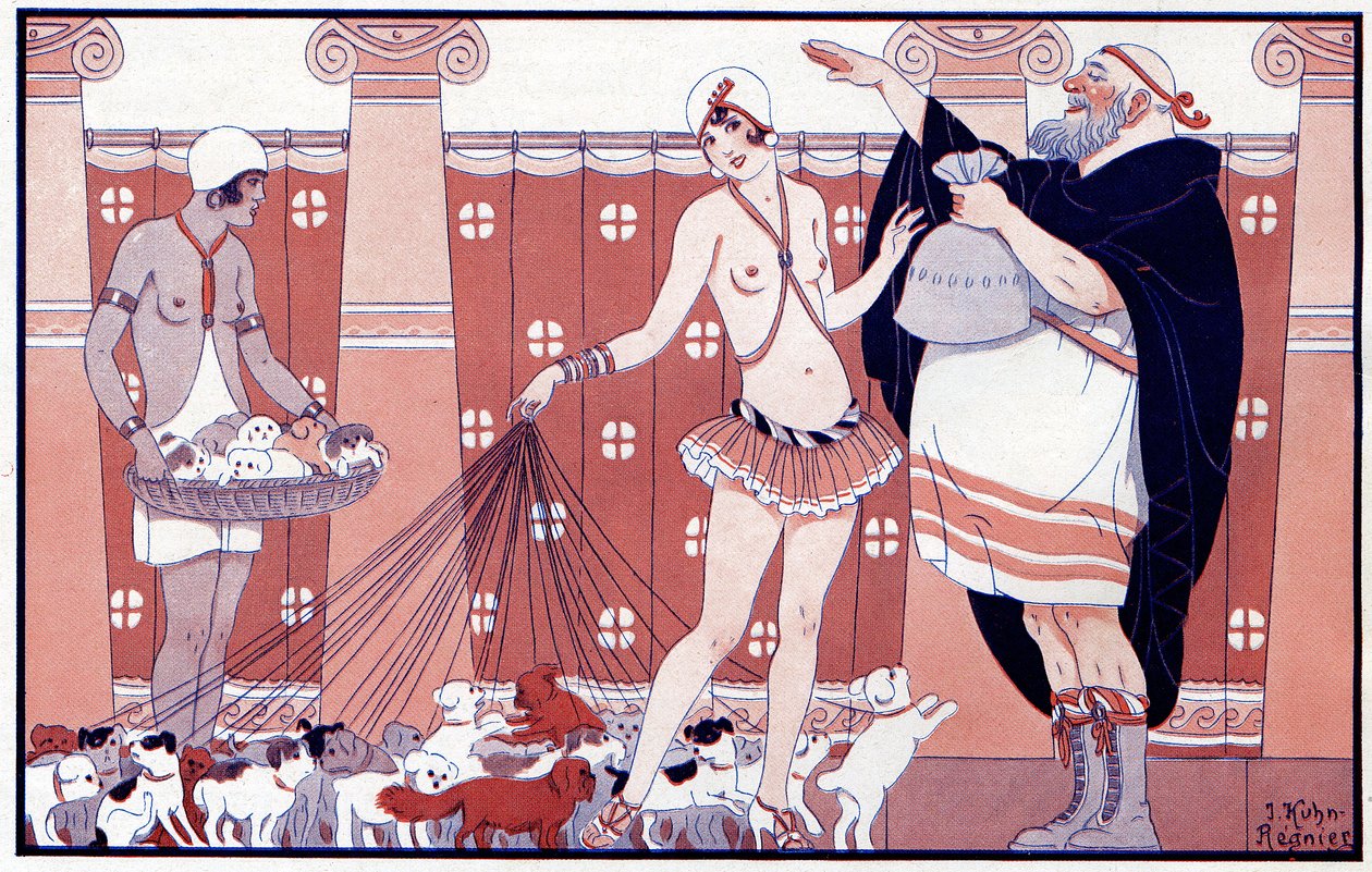 ثلاثة جائزة Féminins - جائزة الجدة القديمة الصغيرة من عائلة كبيرة - توضيح من la Vie Parisienne 1919 بواسطة جوزيف كون ريجنير