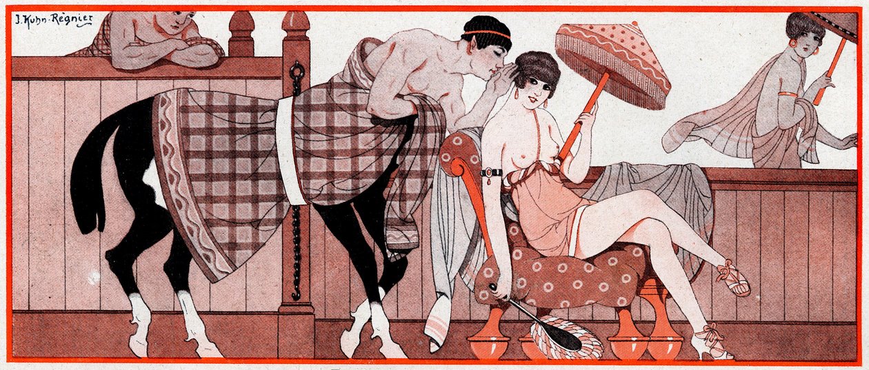 ما كان ، في الفترة الأولمبية ، Le Prix de Diane - The Jockeys Tip - توضيح من la Vie Parisienne ، 1927 بواسطة جوزيف كون ريجنير