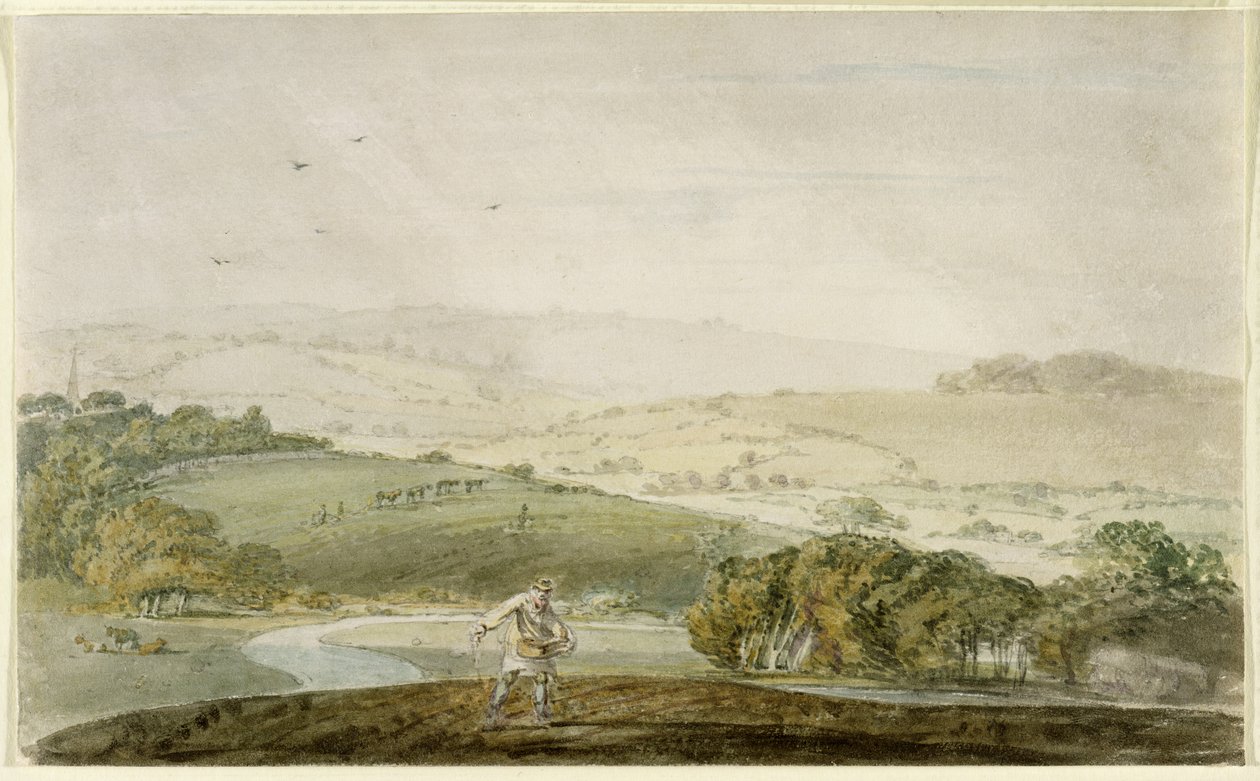 مزارع يزرع ، بوادي نهر و Rolling Hills Beyond ، c.1795 بواسطة جوزيف مالورد وليام تورنر