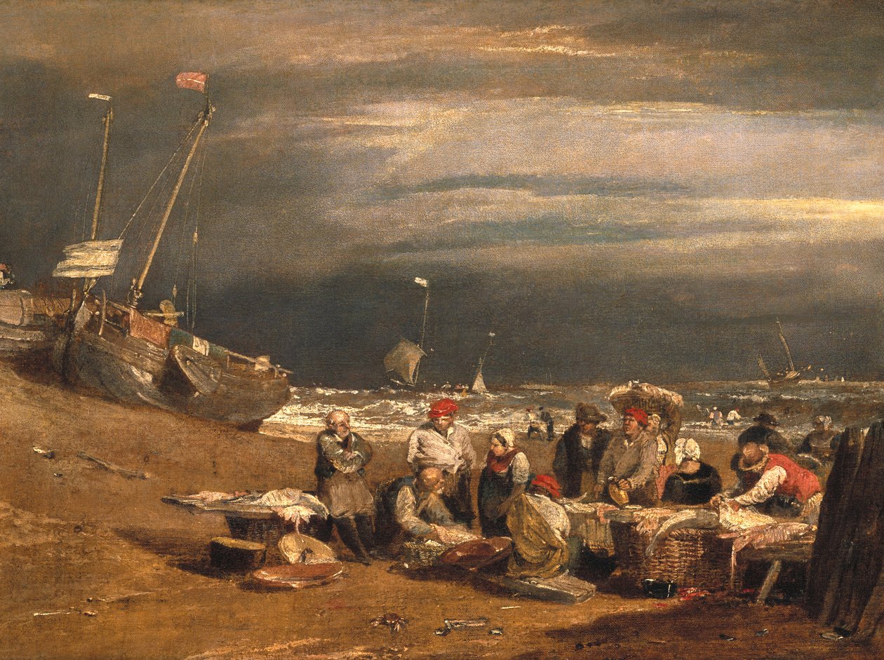 سوق السمك على الشاطئ ، 1802-04 بواسطة جوزيف مالورد وليام تورنر