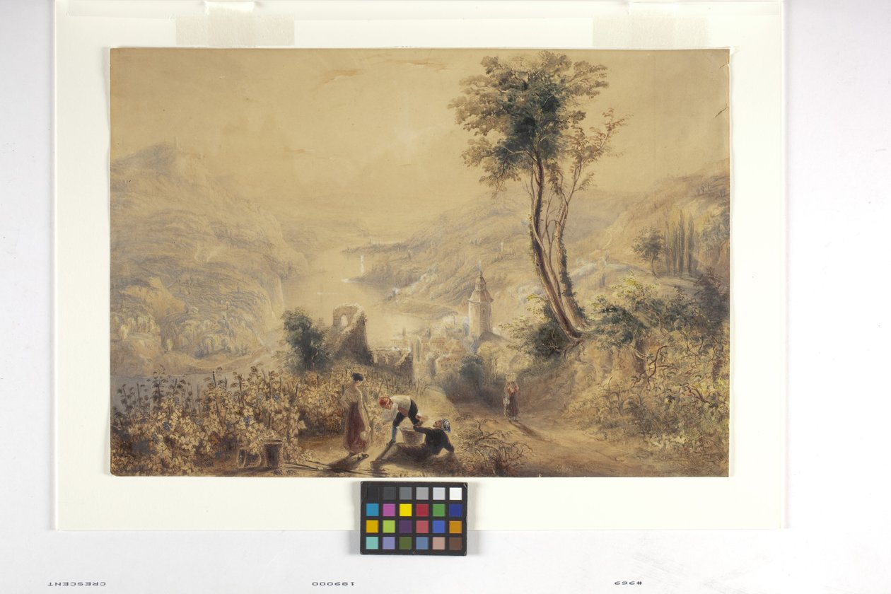 Berncastle (Oberwesel) (ألوان مائية وغواش على ورق أبيض مصفر) بواسطة جوزيف مالورد وليام تورنر