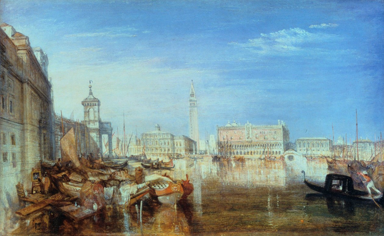 جسر التنهدات ، قصر الدوق والجمارك ، البندقية: لوحة كاناليتي ، 1833 بواسطة جوزيف مالورد وليام تورنر