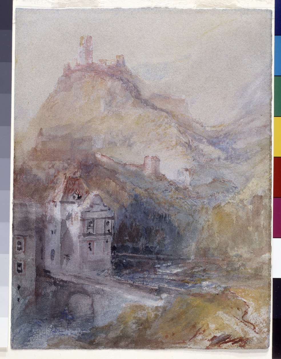 Cochem On The Mosel (ألوان مائية وغواش على ورق أزرق) بواسطة جوزيف مالورد وليام تورنر