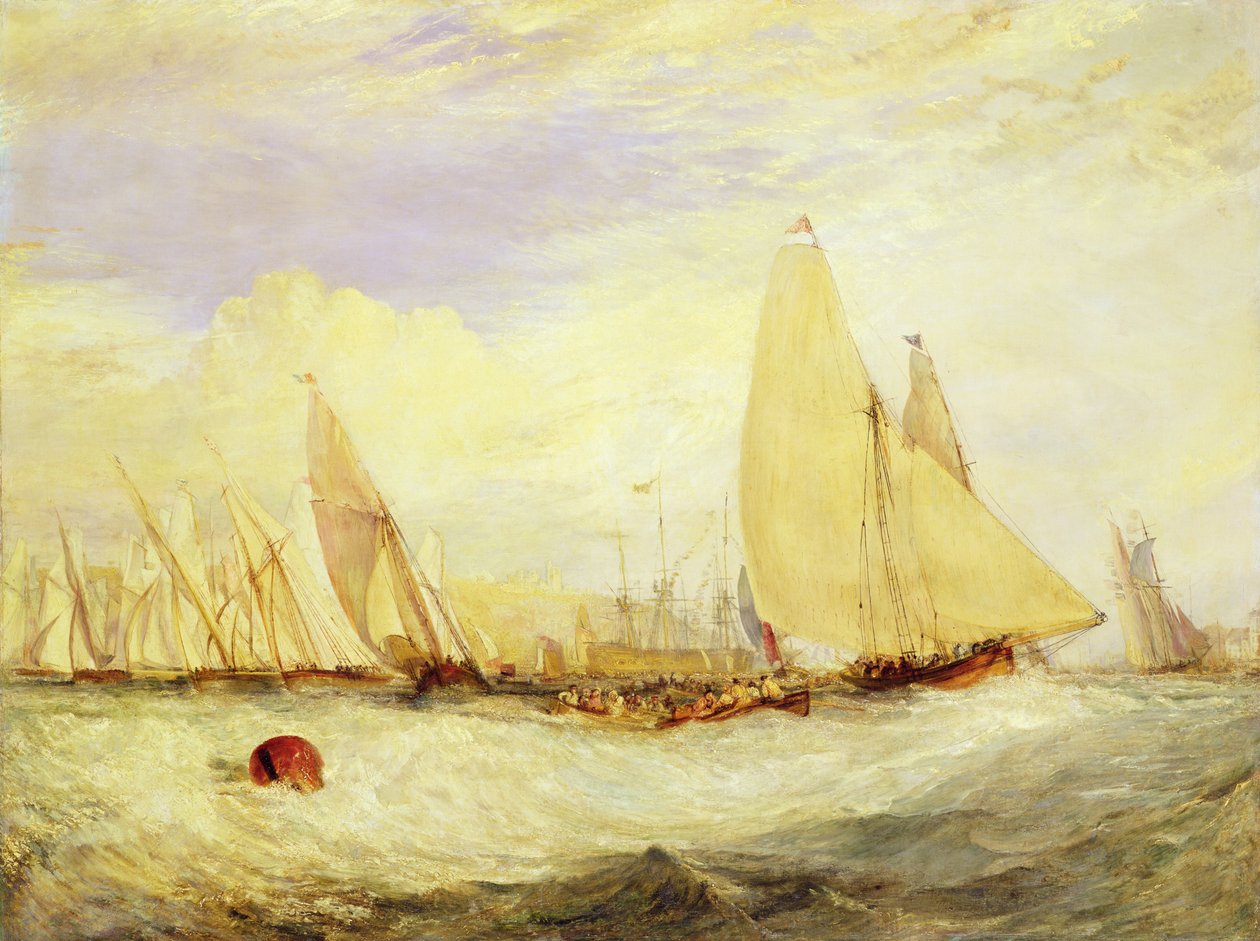 قلعة إيست كاوز ، مقر J Nash Esq ، و Regatta Beating to Windward بواسطة جوزيف مالورد وليام تورنر