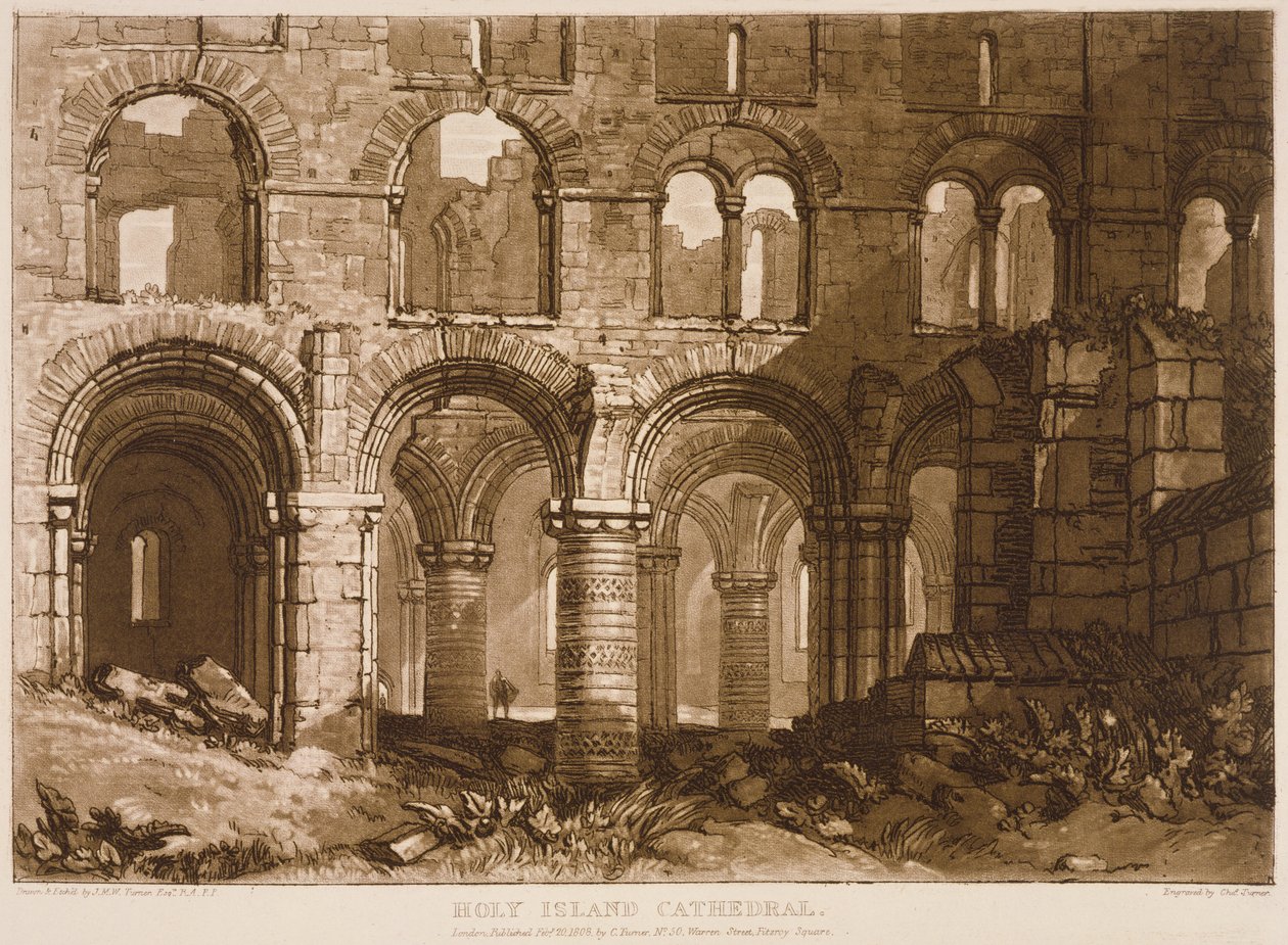 F.11I - كاتدرائية جزيرة هولي ، من "Liber Studiorum" ، نقشها تشارلز تورنر ، 1808 بواسطة جوزيف مالورد وليام تورنر