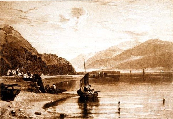 F.35.II Inverary Pier ، من "Liber Studiorum" ، نقشها الفنان بواسطة جوزيف مالورد وليام تورنر