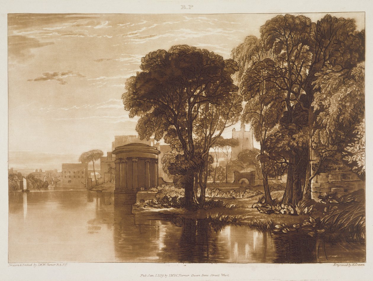 F.63I Isleworth ، من "Liber Studiorum" ، منقوش بواسطة Henry Dawe ، 1819 بواسطة جوزيف مالورد وليام تورنر