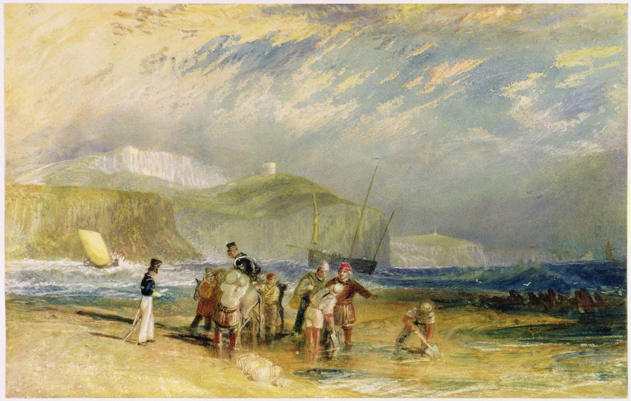 ميناء فولكستون والساحل إلى ديفون ، c.1830 (مرحاض وغواش على ورق) بواسطة جوزيف مالورد وليام تورنر