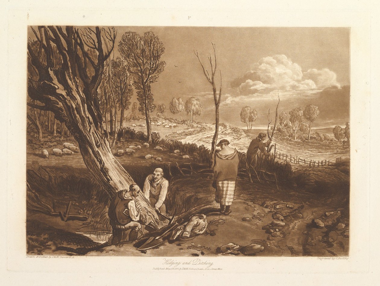 التحوط والتخلي عن Liber Studiorum ، الجزء X ، اللوحة 47 ، 23 مايو ، 1812. بواسطة جوزيف مالورد وليام تورنر