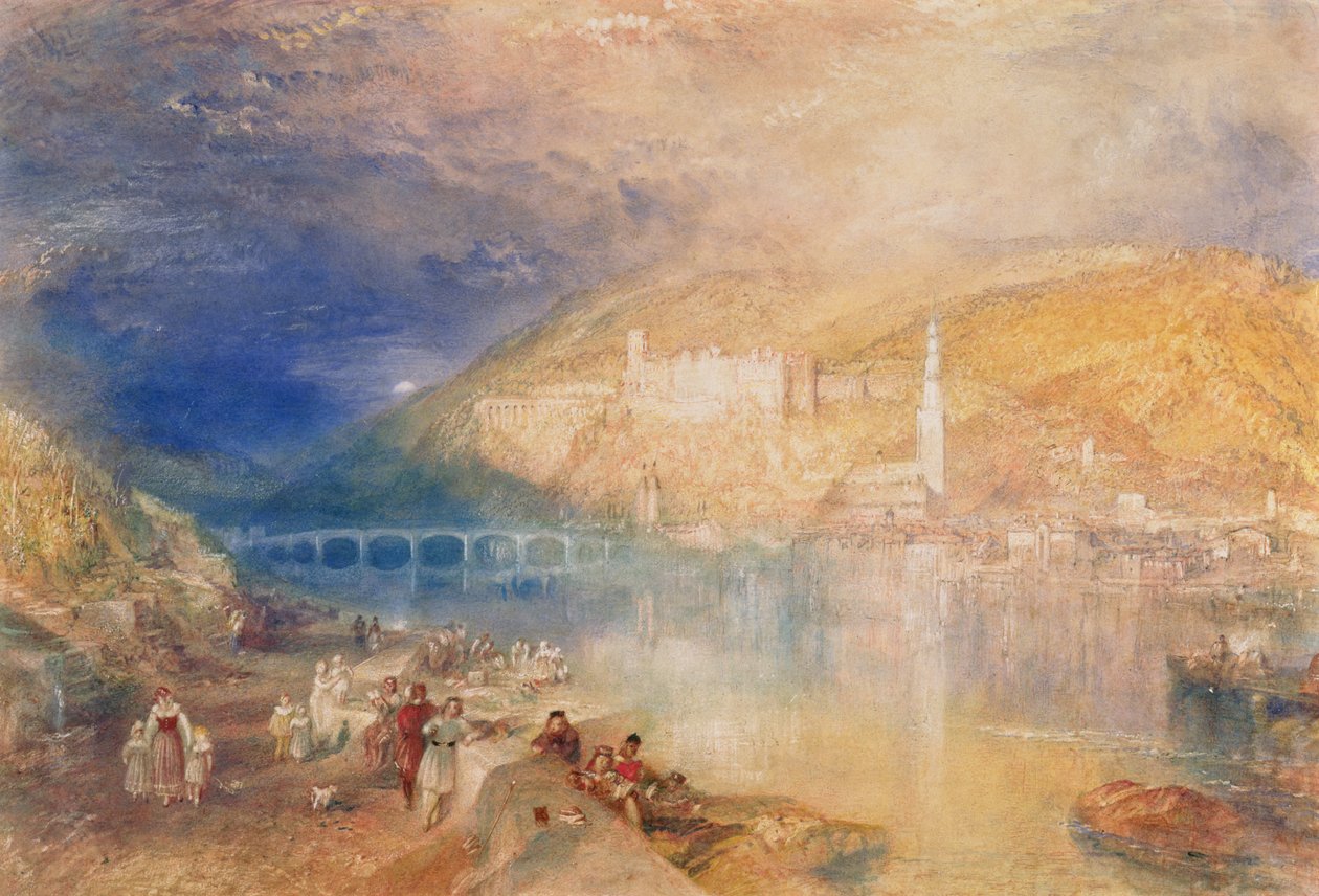 هايدلبرغ: غروب الشمس ، حوالي 1840-1842 (ألوان مائية ولون جسم على ورق) بواسطة جوزيف مالورد وليام تورنر