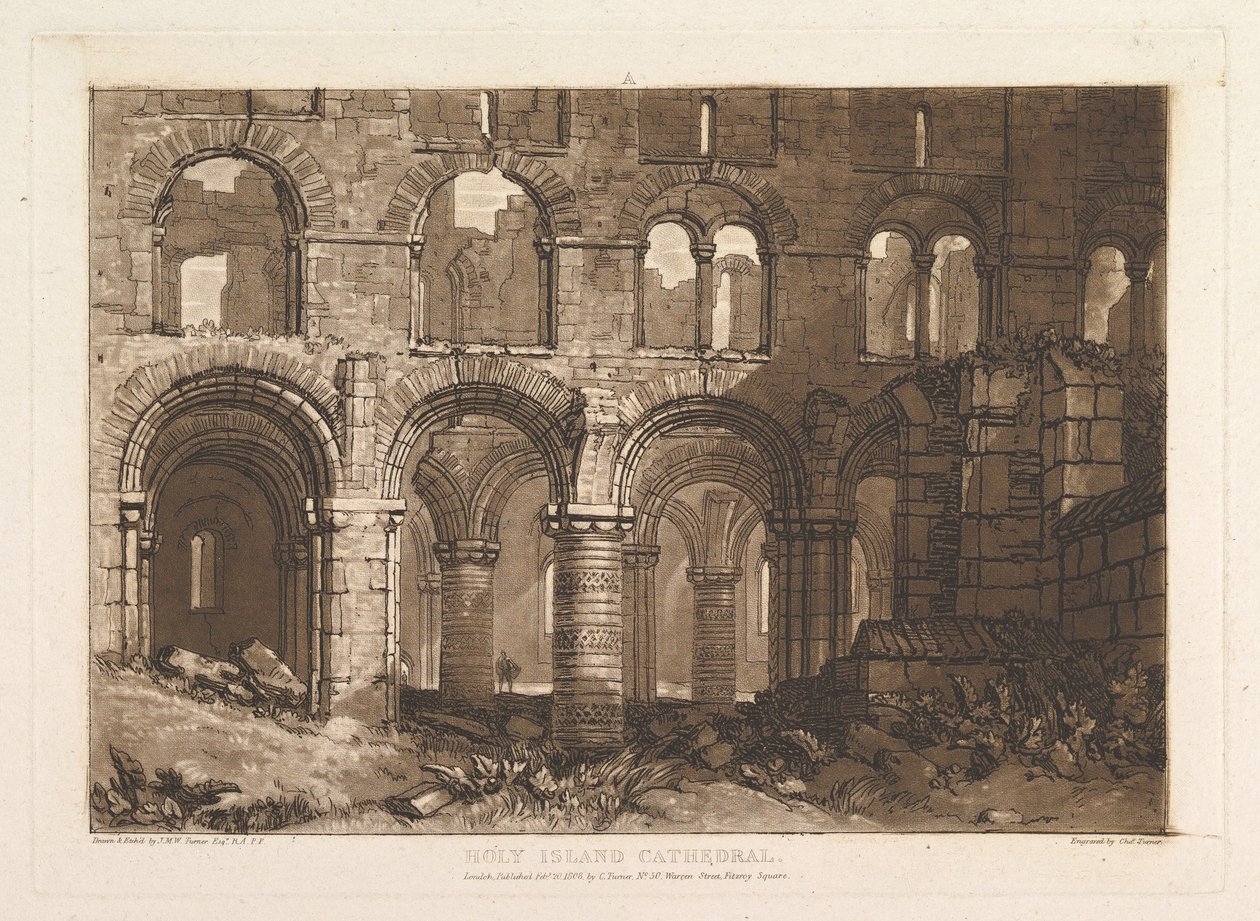 كاتدرائية الجزيرة المقدسة Liber Studiorum ، الجزء الثالث ، اللوحة 11 ، 20 فبراير 1808. بواسطة جوزيف مالورد وليام تورنر