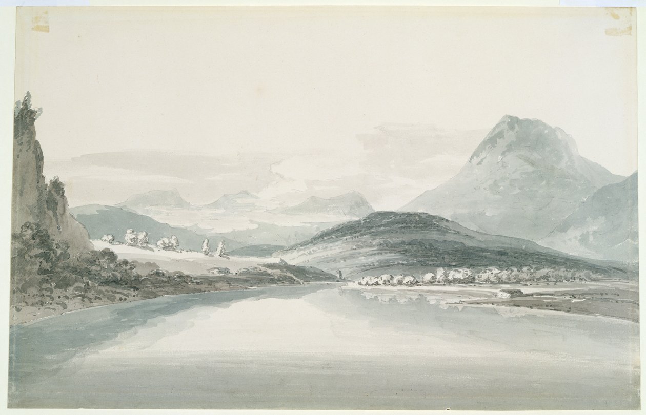 بحيرة كلونتال ، بعد جون روبرت كوزنس (1752-99) (قلم رصاص وألوان مائية على ورق) بواسطة جوزيف مالورد وليام تورنر