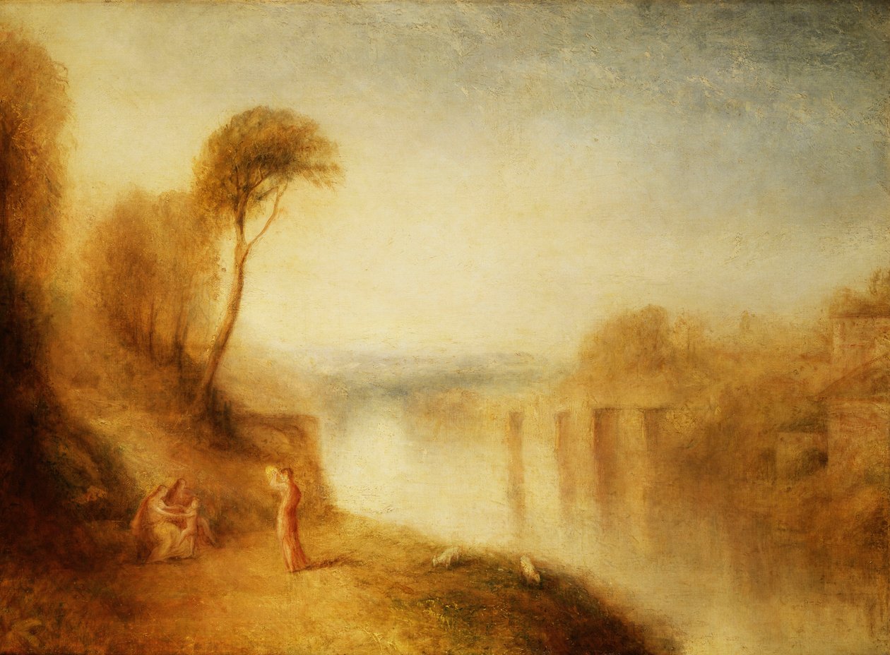 المناظر الطبيعية: امرأة مع Tamborine ، c.1840-50 بواسطة جوزيف مالورد وليام تورنر