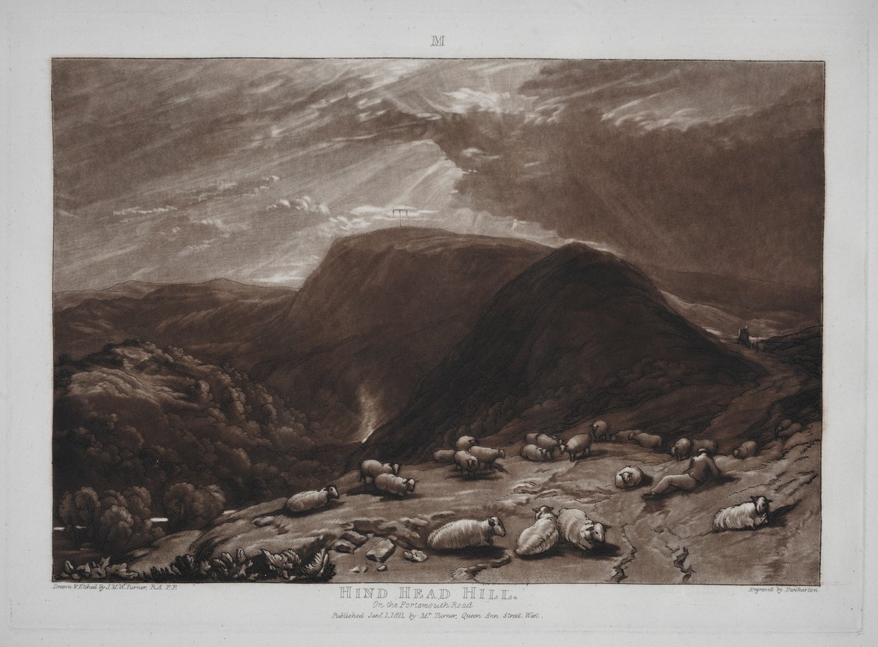 Liber Studiorum: Hind Head Hill على طريق بورتسموث. بواسطة جوزيف مالورد وليام تورنر
