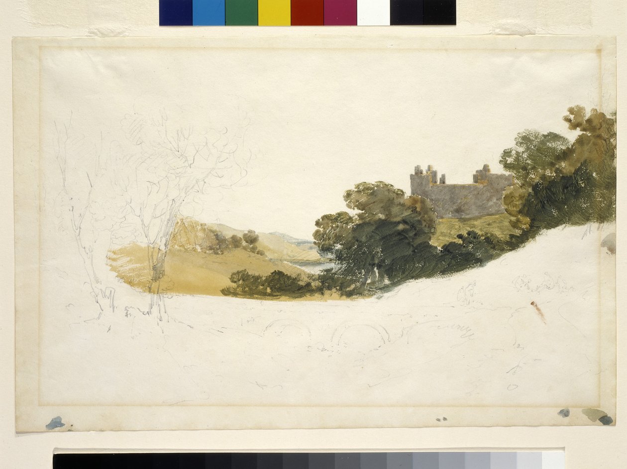 قصر Linlithgow ، اسكتلندا (ألوان مائية فوق قلم رصاص على ورق أبيض) بواسطة جوزيف مالورد وليام تورنر