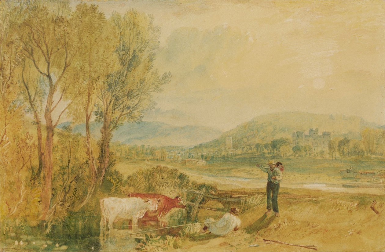 قلعة لولوورث ، دورست ، حوالي عام 1820 (ألوان مائية مع خدش على ورق منسوج) بواسطة جوزيف مالورد وليام تورنر
