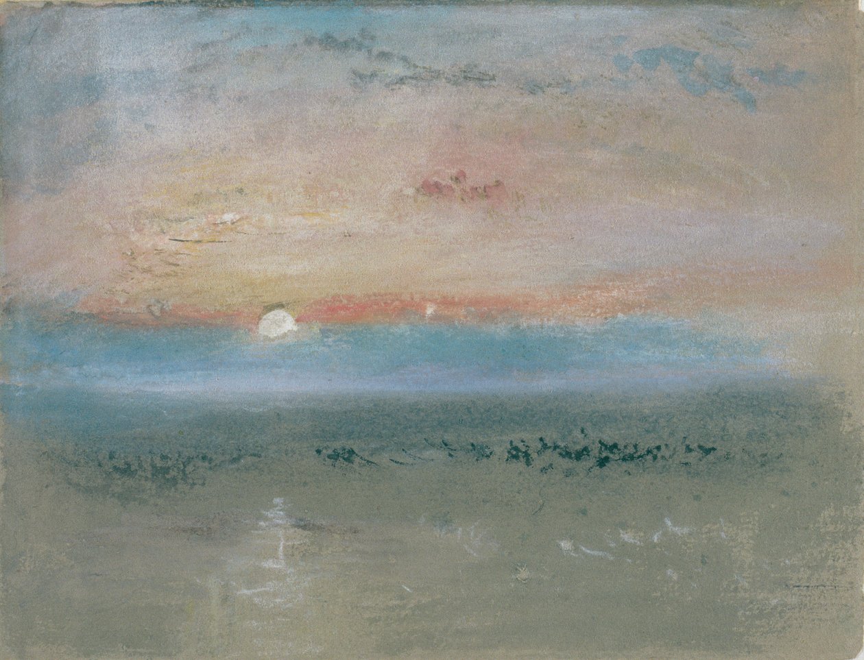 غروب الشمس ، c.1830 (مرحاض وغواش على ورق رمادي) بواسطة جوزيف مالورد وليام تورنر