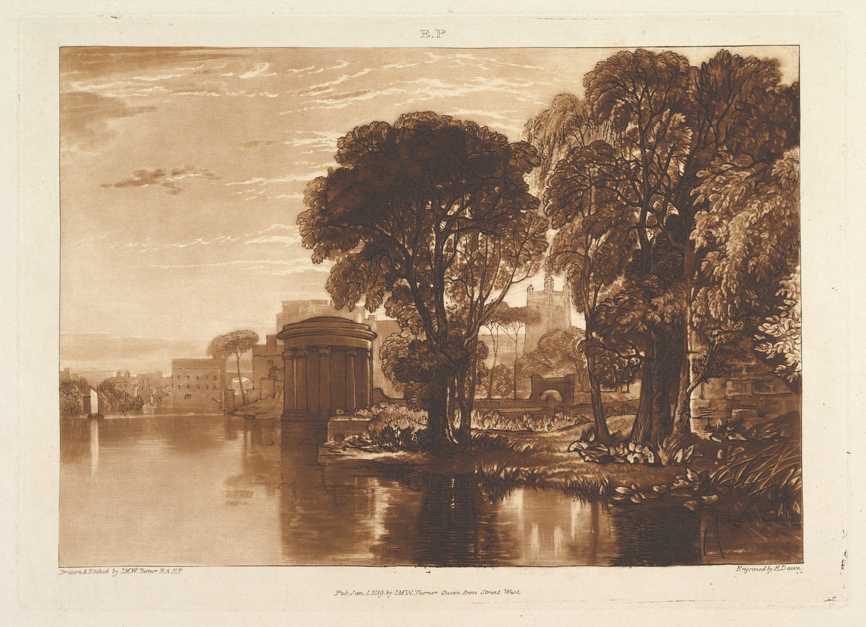 The Alcove، Isleworth Liber Studiorum، part XIII، plate 63، 1 January، 1819. بواسطة جوزيف مالورد وليام تورنر