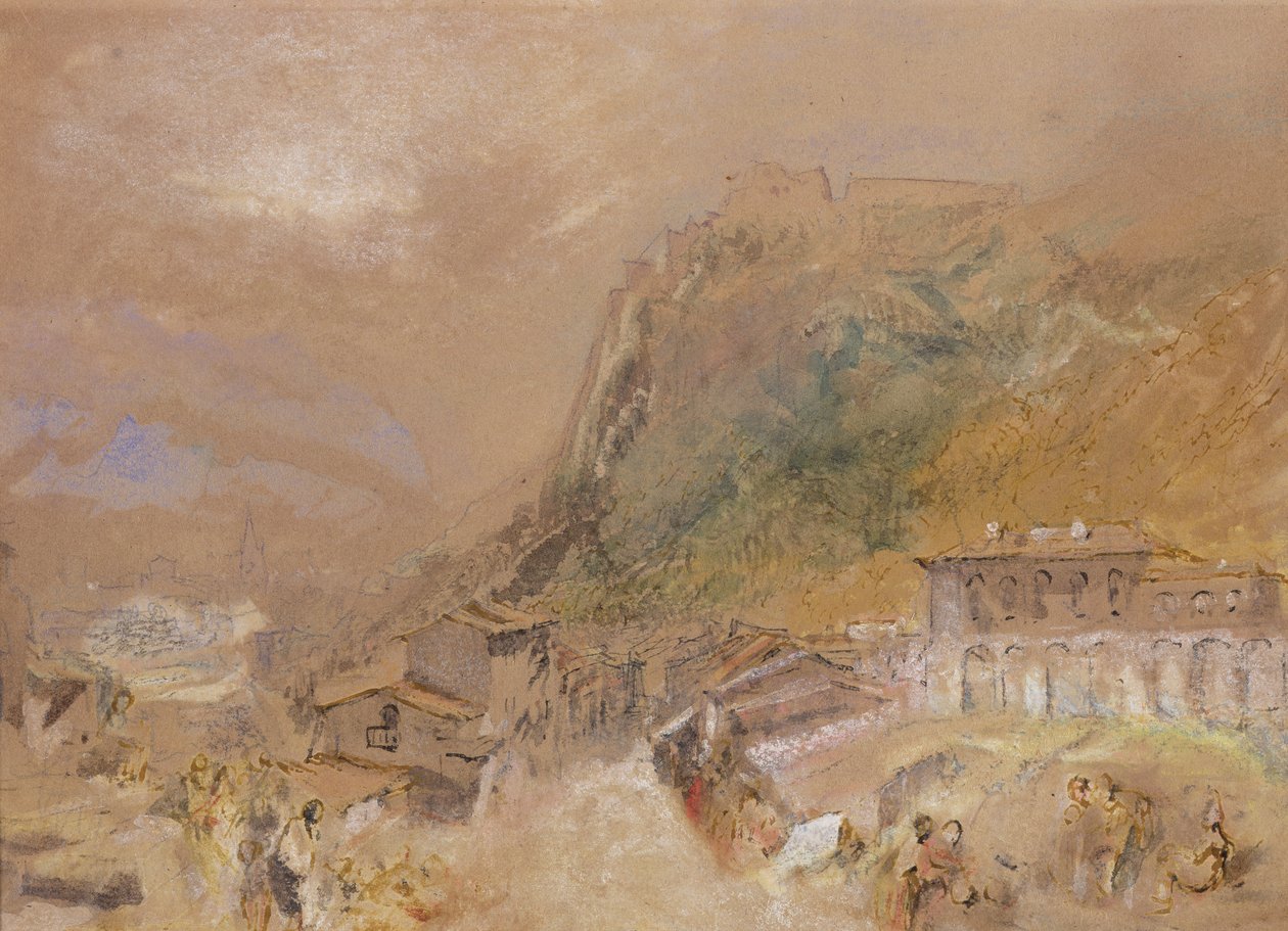 الباستيل في غرونوبل ، من قرية لا ترونش ، حوالي عام 1836 (ألوان مائية على ورق) بواسطة جوزيف مالورد وليام تورنر