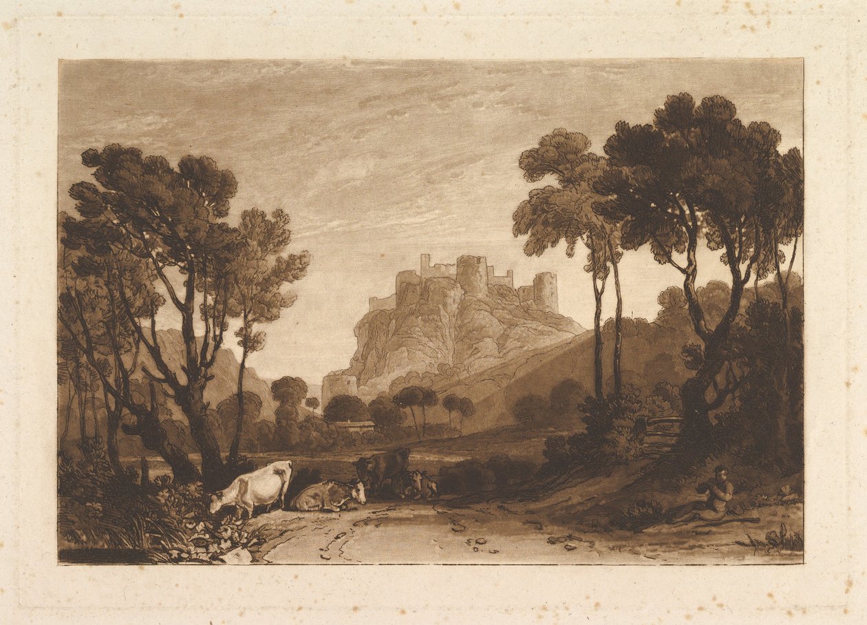 القلعة فوق المروج ليبر ستوديوروم ، الجزء الثاني ، اللوحة 8 ، 1808. بواسطة جوزيف مالورد وليام تورنر