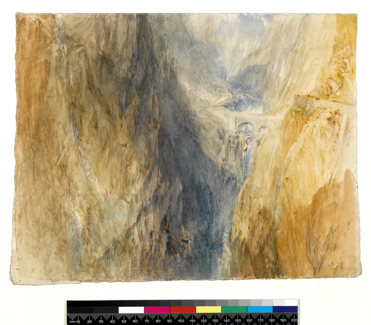 The Devils Bridge ، St Gothard (مرحاض مع قلم وحبر فوق قلم رصاص على ورق) بواسطة جوزيف مالورد وليام تورنر